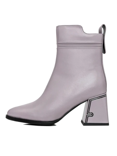Botine Dama cu toc gros K107-55-B81B Gri » Pantoful.ro
