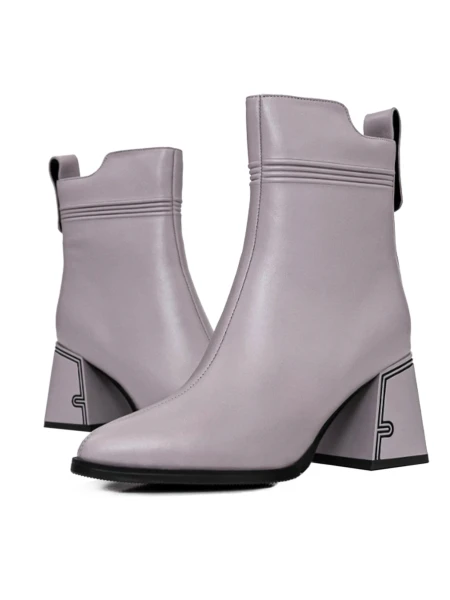 Botine Dama cu toc gros K107-55-B81B Gri » Pantoful.ro