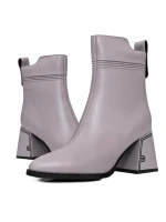 Botine Dama cu toc gros K107-55-B81B Gri » Pantoful.ro