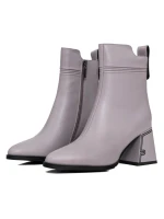 Botine Dama cu toc gros K107-55-B81B Gri » Pantoful.ro