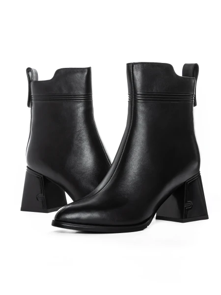 Botine Dama cu toc gros K107-55-B81A Negru » Pantoful.ro
