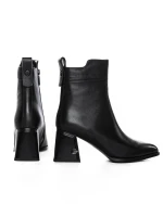 Botine Dama cu toc gros K107-55-B81A Negru » Pantoful.ro