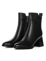 Botine Dama cu toc gros K107-55-B81A Negru » Pantoful.ro