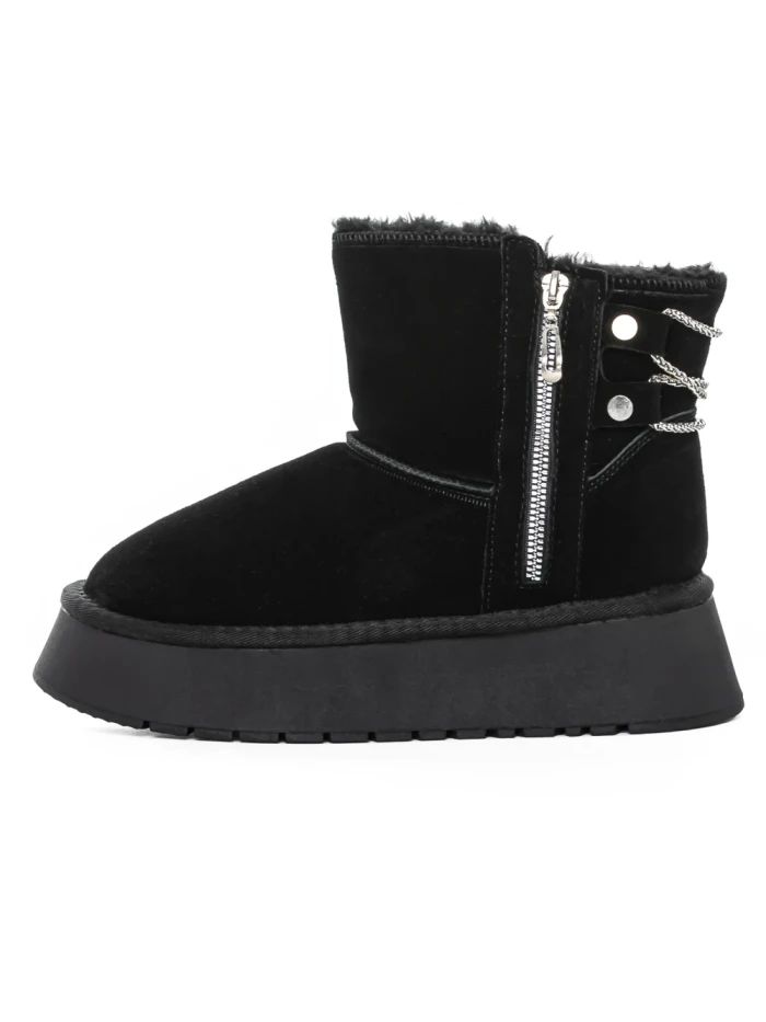 Ghete Dama din piele naturala 5WL105 BLACK | PANTOFUL