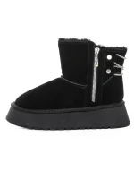 Ghete Dama din piele naturala 5WL105 BLACK | PANTOFUL