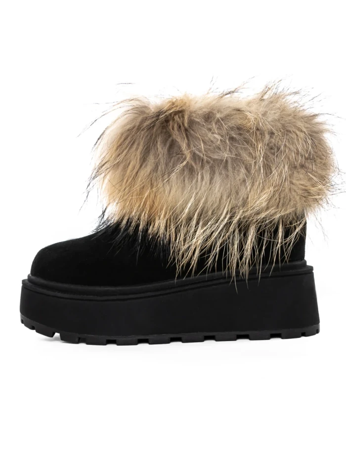 Ghete Dama din piele naturala 3ASJN73 BLACK | PANTOFUL