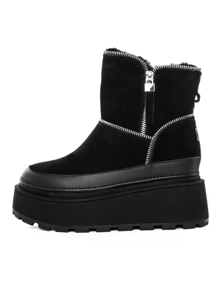 Ghete Dama din piele naturala 3ASJN75 BLACK | PANTOFUL