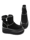 Ghete Dama din piele naturala 3ASJN75 BLACK | PANTOFUL