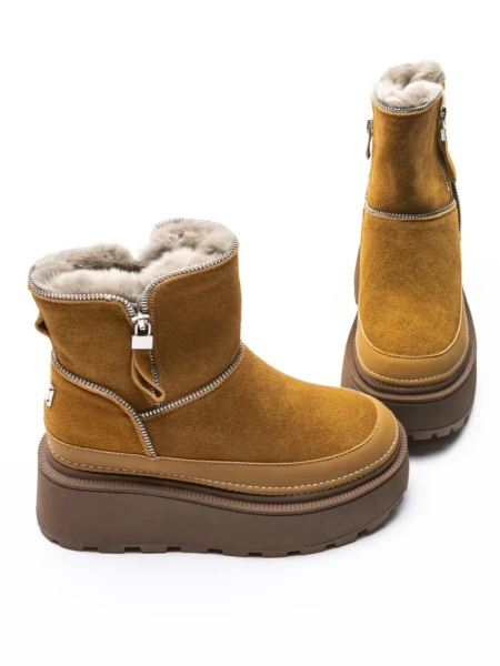 Ghete Dama din piele naturala 3ASJN75 Galben | Pantoful Ghete Dama din piele naturala 3ASJN75 YELLOW | PANTOFUL