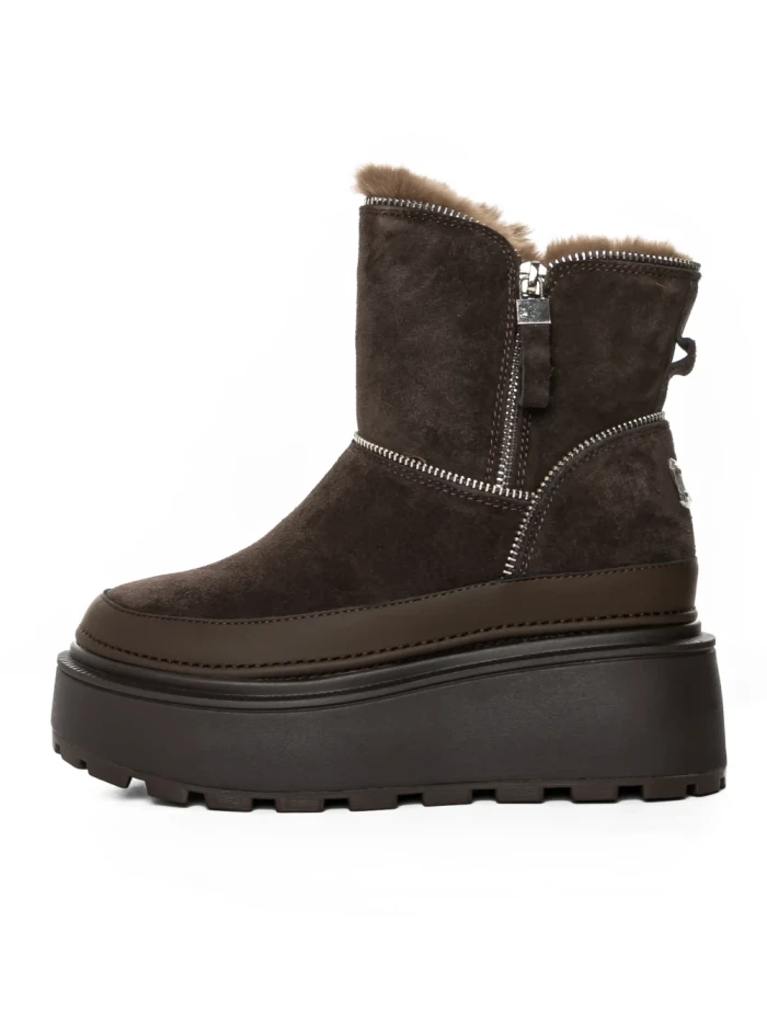 Ghete Dama din piele naturala 3ASJN75 BROWN | PANTOFUL