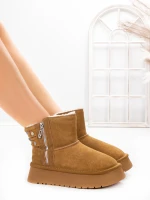 Ghete Dama din piele naturala 5WL105 Galben | Pantoful » Pantoful.ro