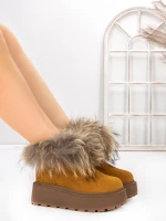 Ghete Dama din piele naturala 3ASJN73 Galben | Pantoful » Pantoful.ro