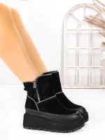 Ghete Dama din piele naturala 3ASJN75 Negru | Pantoful » Pantoful.ro