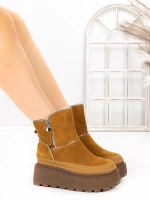 Ghete Dama din piele naturala 3ASJN75 Galben | Pantoful » Pantoful.ro