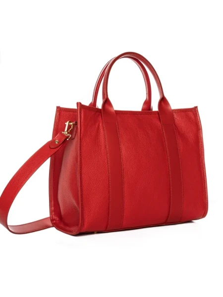 Geanta de mana din Piele Naturala GD45 Rosu | Forseti Genti Dama Din Piele Naturala GD45 RED | FORSETI