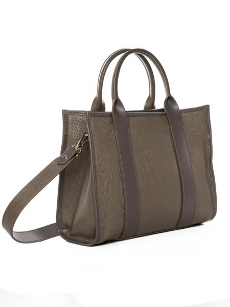 Geanta de mana din Piele Naturala GD45 Kaki | Forseti Genti Dama Din Piele Naturala GD45 KHAKI | FORSETI