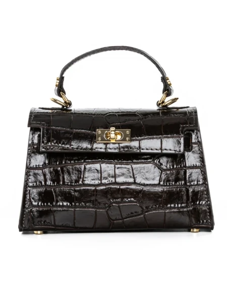 Geanta de mana din Piele Naturala GD46 Negru | Forseti Genti Dama Din Piele Naturala GD46 BLACK | FORSETI