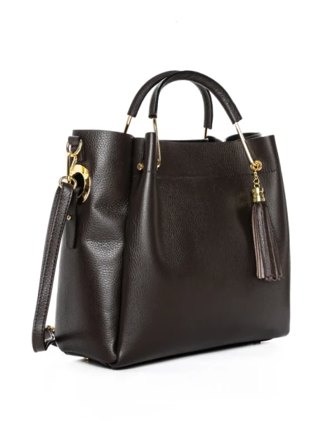 Geanta de mana din Piele Naturala GD47 Maro | Forseti Genti Dama Din Piele Naturala GD47 DARK BROWN | FORSETI