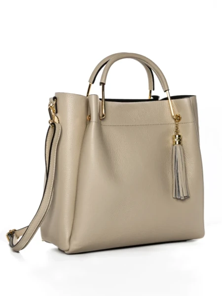 Geanta de mana din Piele Naturala GD47 Bej | Forseti Genti Dama Din Piele Naturala GD47 BEIGE | FORSETI