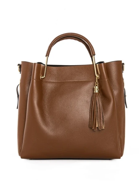 Geanta de mana din Piele Naturala GD47 Maro deschis | Forseti Genti Dama Din Piele Naturala GD47 CAMEL | FORSETI