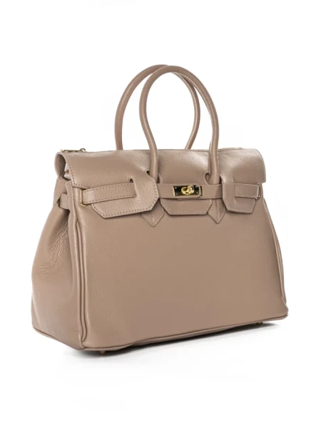 Geanta de mana din Piele Naturala GD48 Bej | Forseti Genti Dama Din Piele Naturala GD48 BEIGE | FORSETI