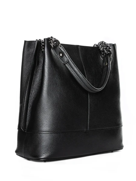 Geanta de mana din Piele Naturala GD49 Negru | Forseti Genti Dama Din Piele Naturala GD49 BLACK | FORSETI