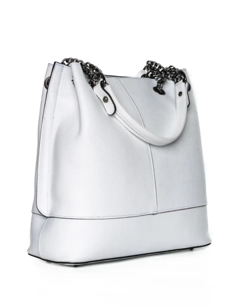 Geanta de mana din Piele Naturala GD49 Alb | Forseti Genti Dama Din Piele Naturala GD49 WHITE | FORSETI