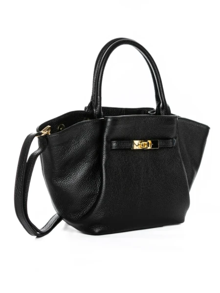 Geanta de mana din Piele Naturala GD51 Negru | Forseti Genti Dama Din Piele Naturala GD51 BLACK | FORSETI