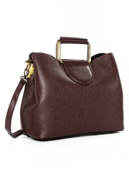 Geanta de mana din Piele Naturala GD52 Visiniu | Forseti Genti Dama Din Piele Naturala GD52 WINE | FORSETI