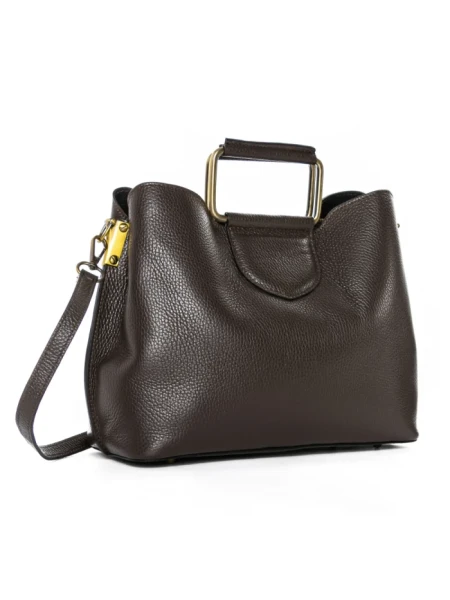 Geanta de mana din Piele Naturala GD52 Maro | Forseti Genti Dama Din Piele Naturala GD52 BROWN | FORSETI