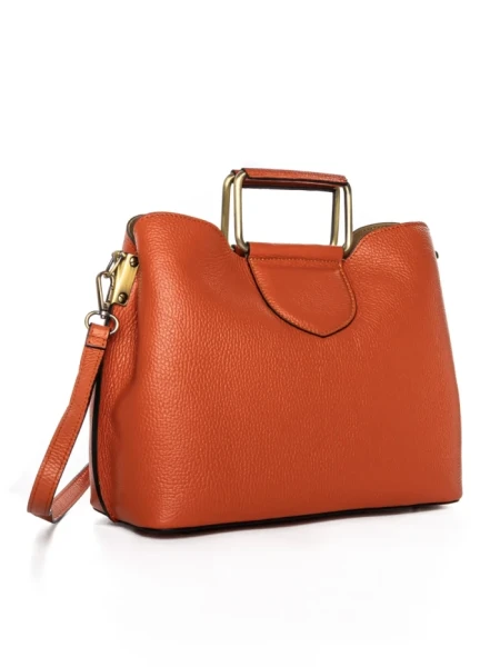 Geanta de mana din Piele Naturala GD52 Portocaliu | Forseti Genti Dama Din Piele Naturala GD52 ORANGE | FORSETI