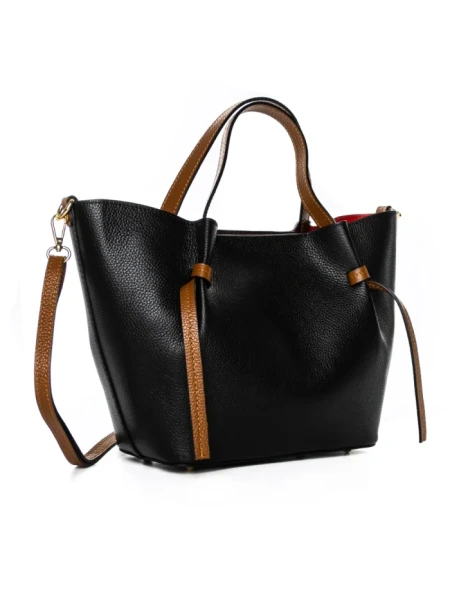 Geanta de mana din Piele Naturala GD53 Negru | Forseti Genti Dama Din Piele Naturala GD53 BLACK | FORSETI