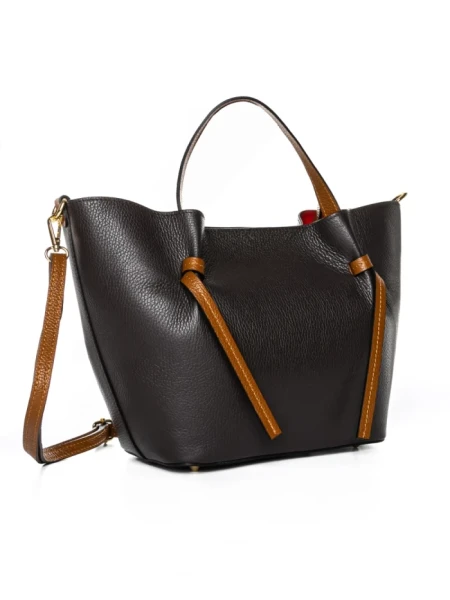 Geanta de mana din Piele Naturala GD53 Maro | Forseti Genti Dama Din Piele Naturala GD53 DARK BROWN | FORSETI