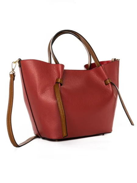 Geanta de mana din Piele Naturala GD53 Rosu | Forseti Genti Dama Din Piele Naturala GD53 RED | FORSETI