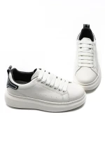 Pantofi Sport Barbati din piele naturala 3221 Alb-Negr... » Pantoful.Ro