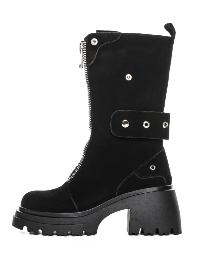 Ghete Dama din piele naturala 52AD5 BLACK | PANTOFUL