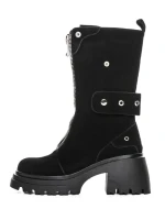 Ghete Dama din piele naturala 52AD5 BLACK | PANTOFUL