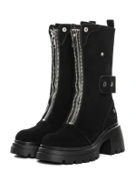 Ghete Dama din piele naturala 52AD5 BLACK | PANTOFUL