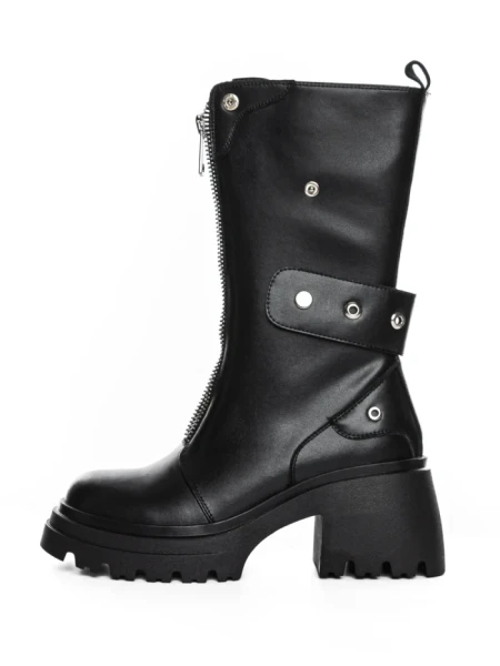 Ghete Dama din piele naturala 52AD5 BLACK | PANTOFUL