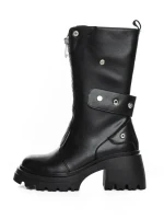 Ghete Dama din piele naturala 52AD5 BLACK | PANTOFUL