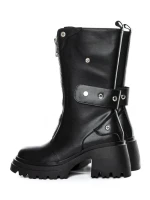 Ghete Dama din piele naturala 52AD5 BLACK | PANTOFUL