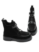 Ghete Dama din piele naturala 52AD7 BLACK | PANTOFUL