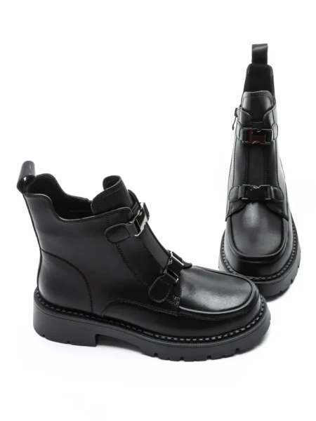 Ghete Dama din piele naturala 52AD7 BLACK | PANTOFUL