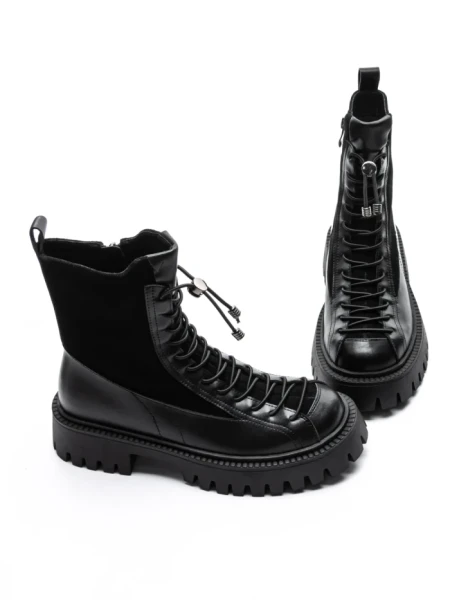 Ghete Dama din piele naturala 52AD8 BLACK | PANTOFUL