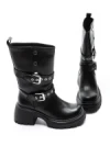 Ghete Dama din piele naturala 52AD11 BLACK | PANTOFUL