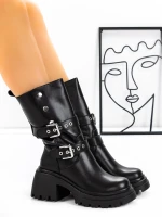 Ghete Dama din piele naturala 52AD11 Negru | Pantoful » Pantoful.ro