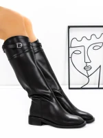 Cizme Dama din piele naturala 52AD6 Negru | Pantoful » Pantoful.ro