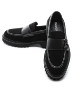 Pantofi Casual Barbati din piele naturala 5NXE66 BLACK | PANTOFUL