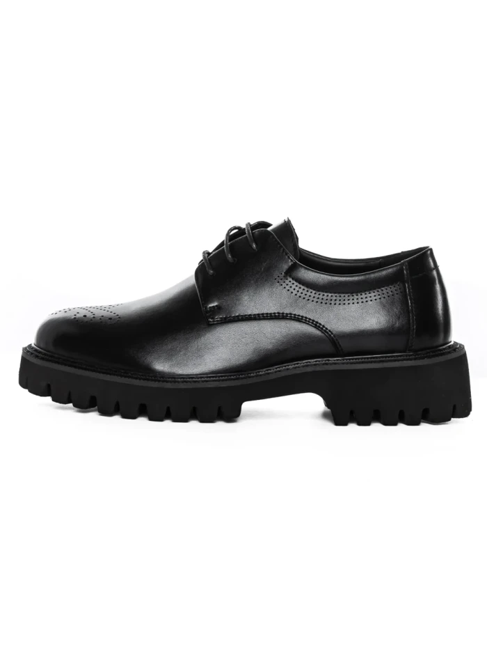Pantofi Casual Barbati din piele naturala 5NXE68 BLACK | PANTOFUL