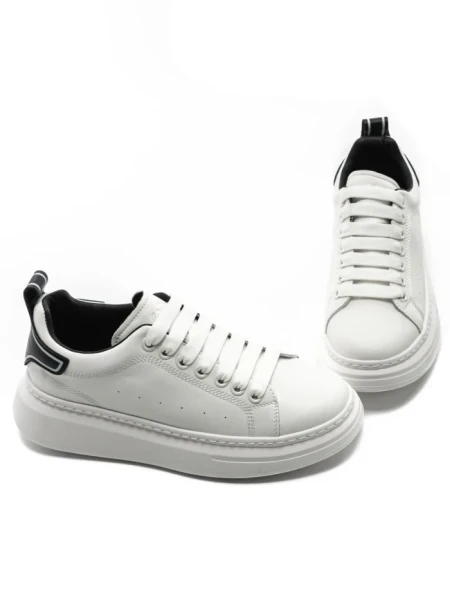 Pantofi Sport Barbati din piele naturala 3221X WHITE-BLACK | ADVANCER